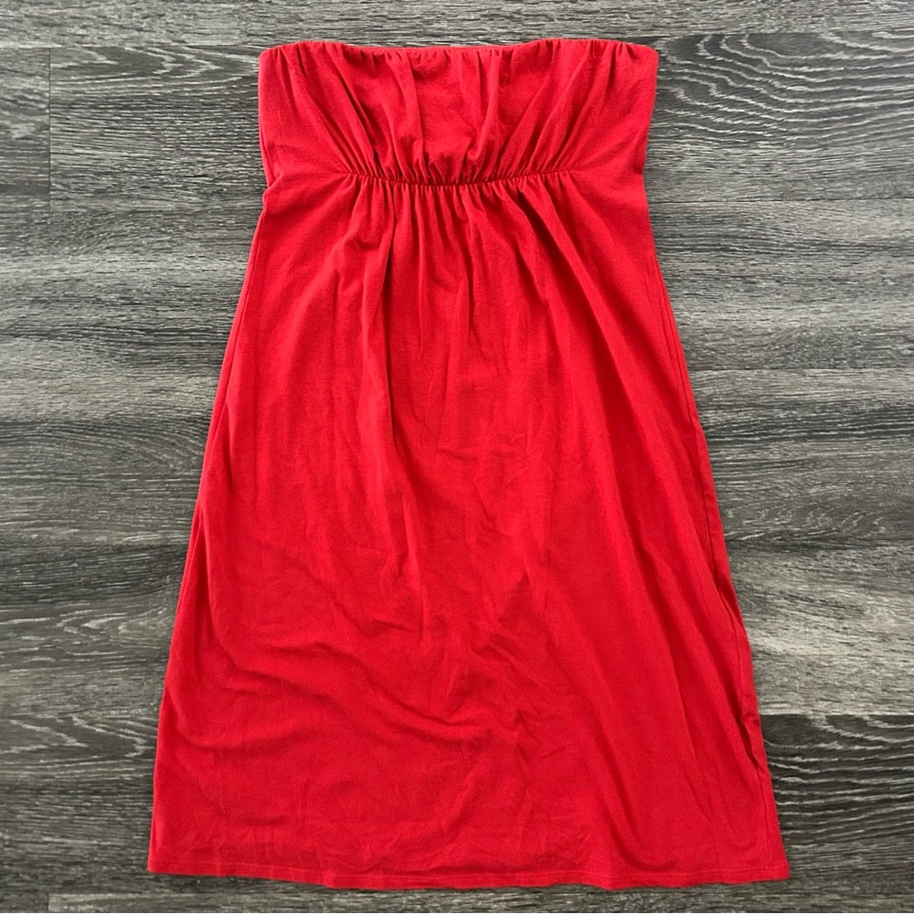 Vintage Victorias Secret Bra Tops Red Strapless Tube Dress Size M Y2K 90s Ruched